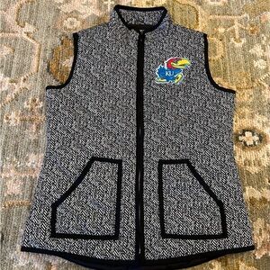 Kansas Jayhawks Gameday Couture Women's Quilted Vest XL Color Black And White